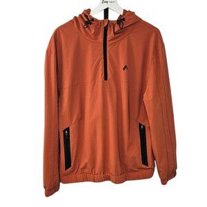 Alphalete Womens Infinity Tech Half Zip Jacket, Orange, Reflective, Size Large